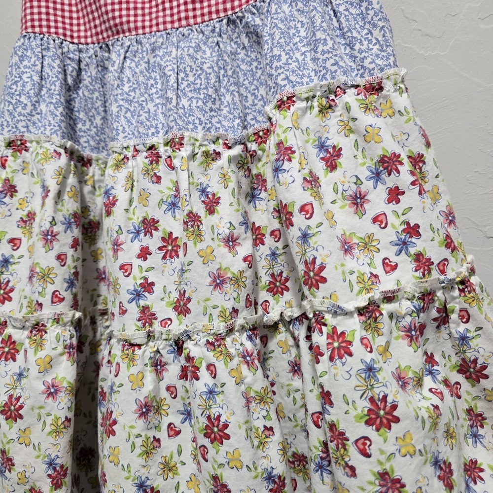 Vintage Y2K Arizona Plaid Dress Kids 4T Floral Red - Picture 3 of 8